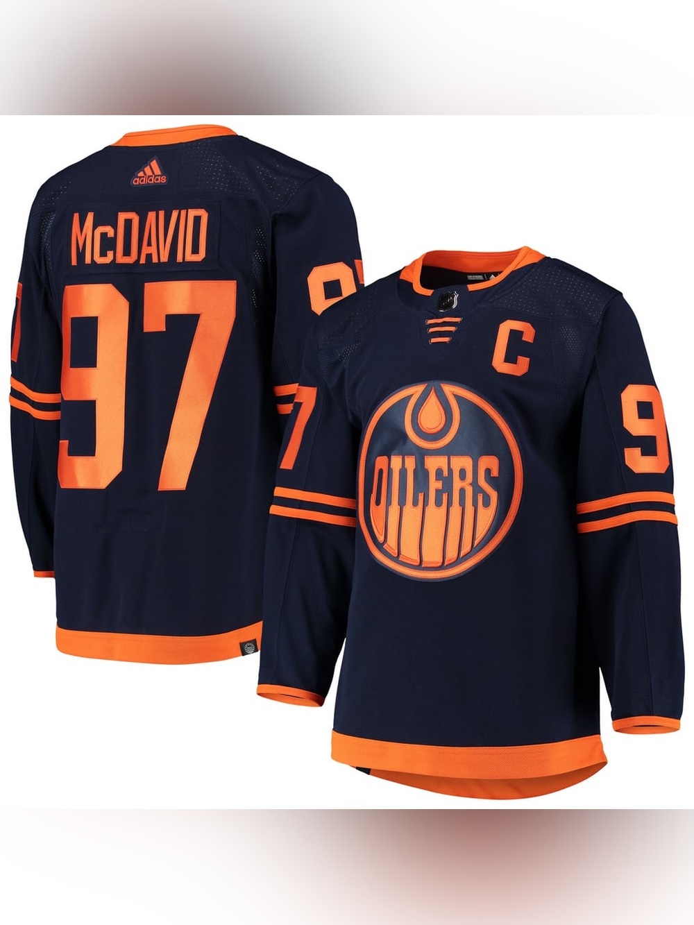Edmonton Oilers McDavid #97 Adidas Primegreen Alternate Jersey